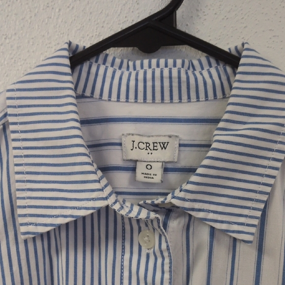 J. Crew White and Blue Striped Button-Up - Picture 3 of 3